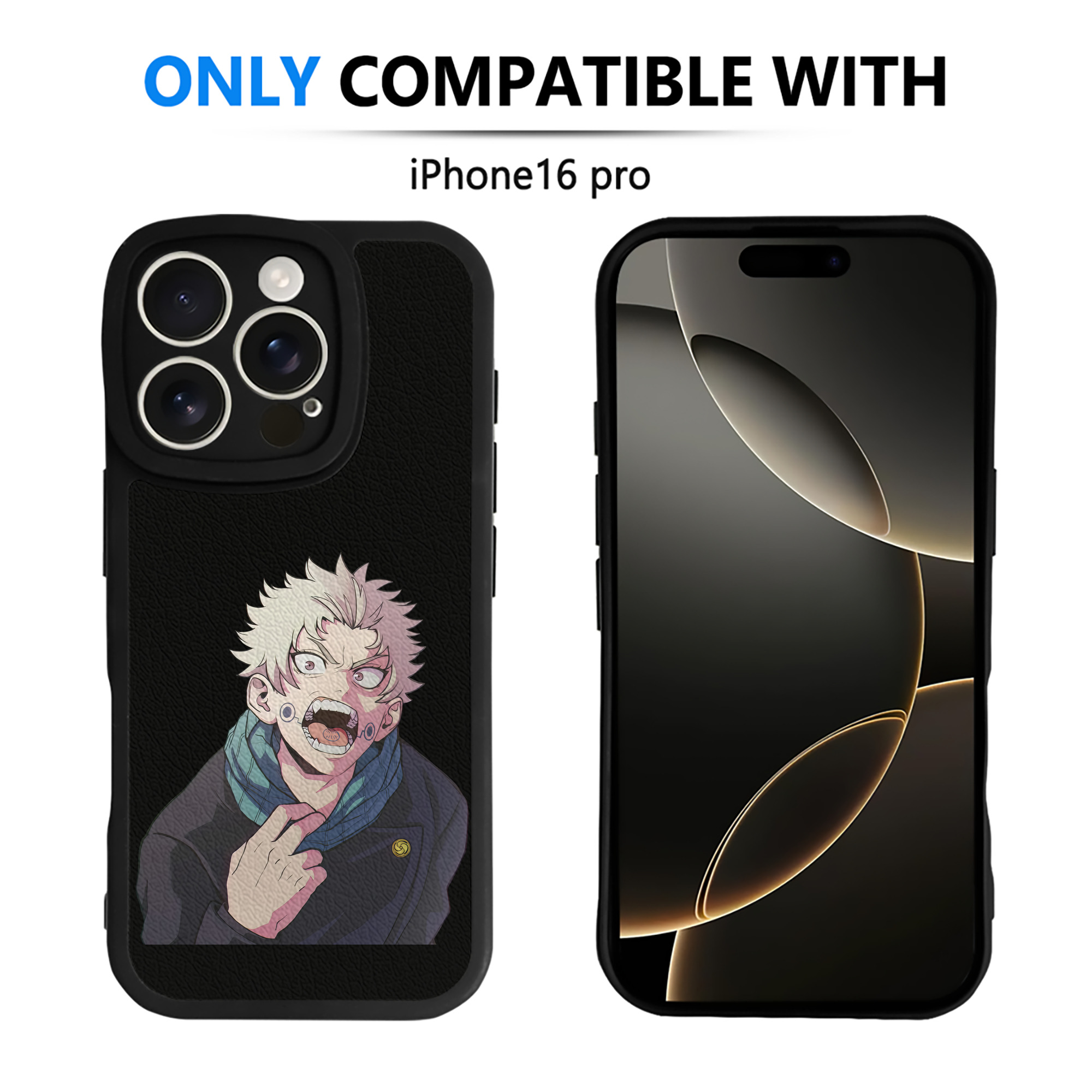（画像用） 呪術廻戦 Jujutsu Kaisen 【iPhone 16シリーズ対応】シリコンスマホケース（レザー調） 材質：シリコン